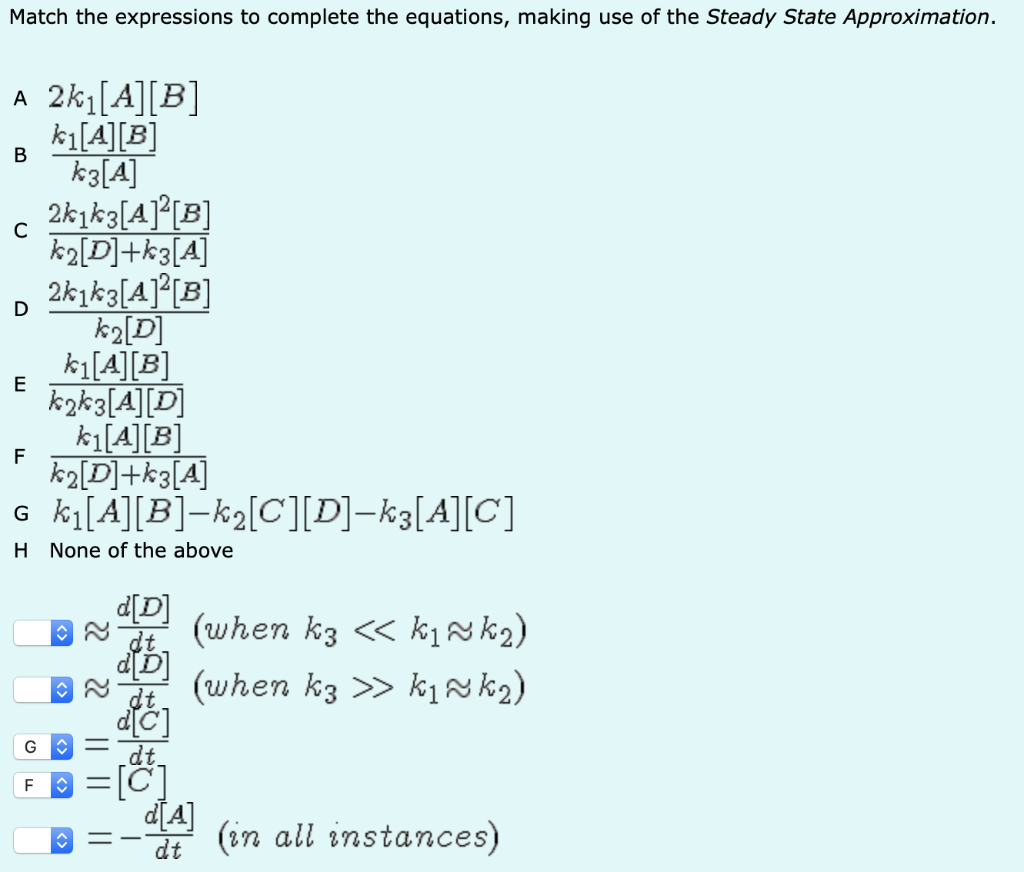 Solved Chemical Steady State Approximation