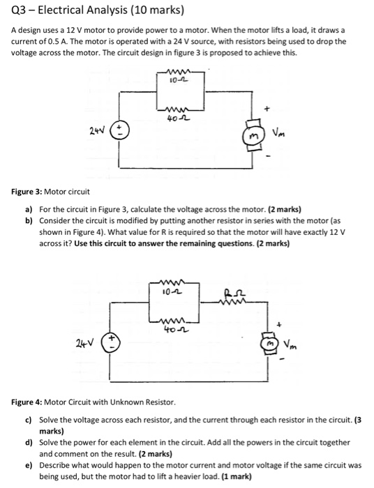 Solved Q3 Electrical Analysis (10 marks) A design uses a 12 | Chegg.com