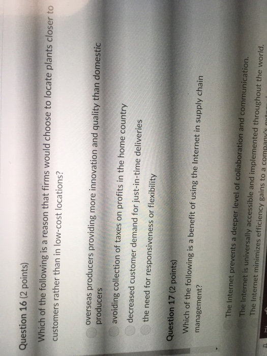 Solved Question 16 (2 points) Which of the following is a | Chegg.com