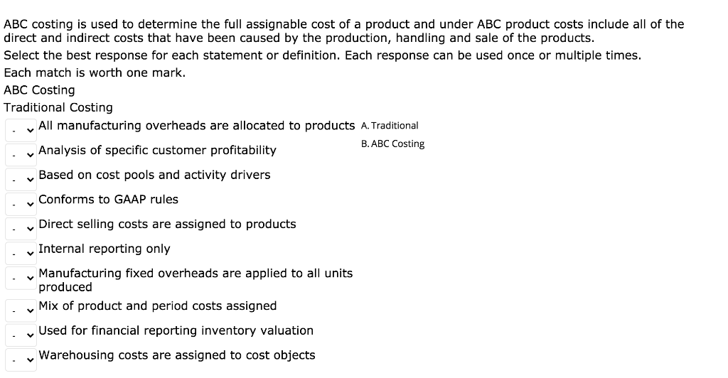 Solved ABC costing is used to determine the full assignable | Chegg.com