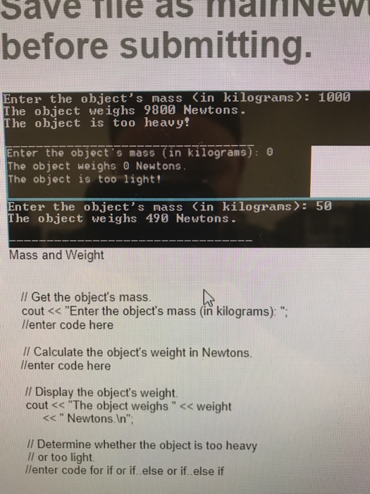 what is the formula for calculating mass of an object