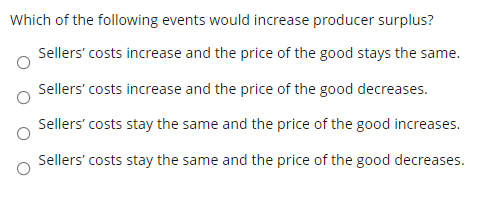 Solved ame. Which of the following events would increase | Chegg.com