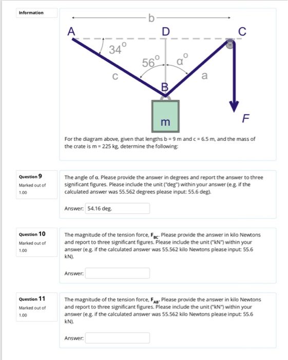 Solved Information 34 0 For the diagram above, given that | Chegg.com