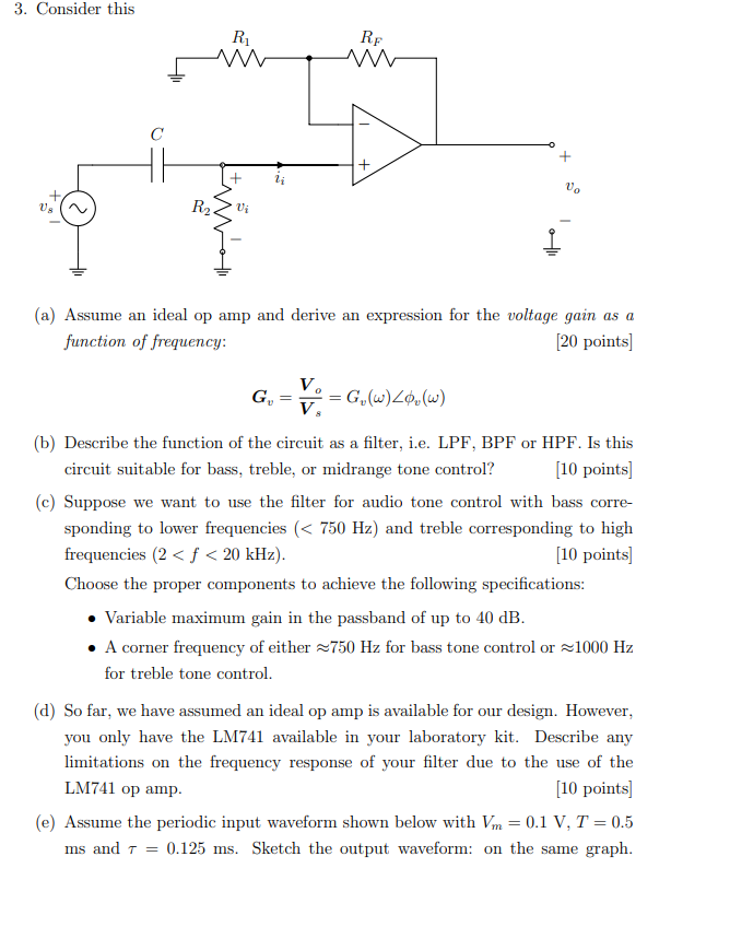 Solved 3 Consider This A Assume An Ideal Op Amp And Chegg Com