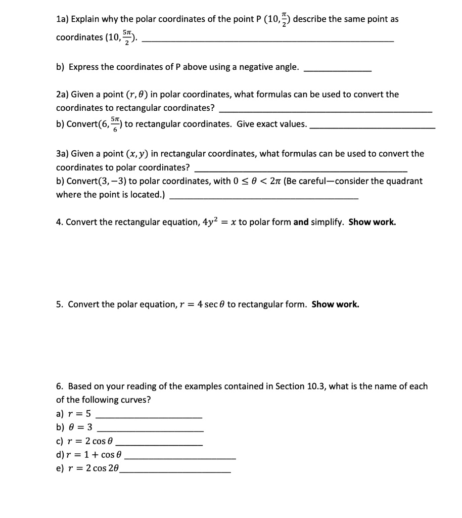 Solved 1a) Explain why the polar coordinates of the point P | Chegg.com