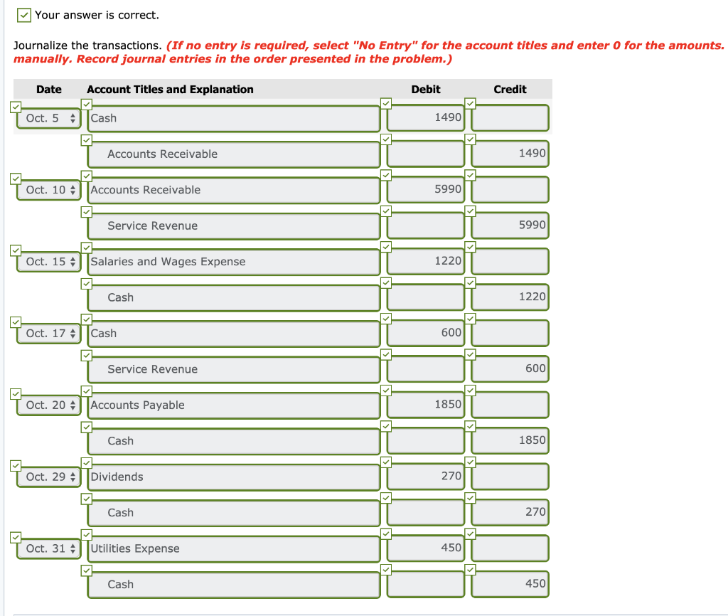 Solved (Part C) Post to the ledger accounts. (Post entries