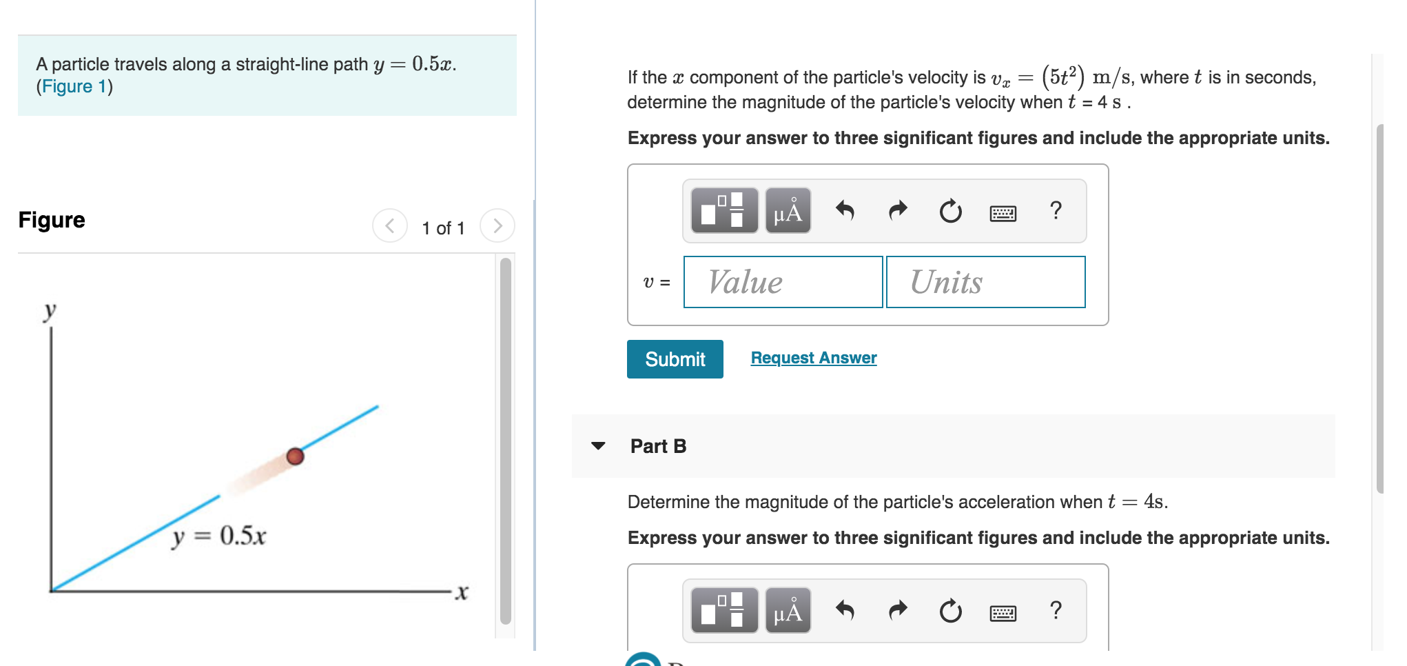 Solved A Particle Travels Along A Straight-line Path Y=0.5x. | Chegg.com