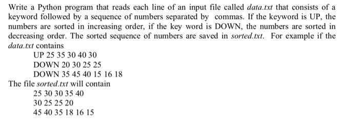 Solved Write a Python program that reads each line of an | Chegg.com