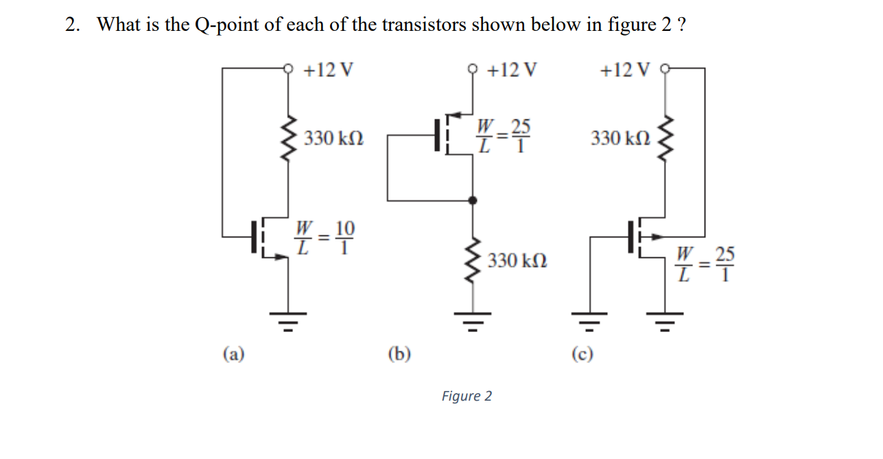 2. What is the Qpoint of each of the transistors