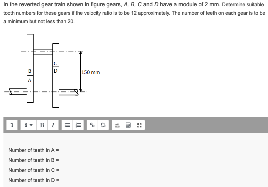 Solved In the reverted gear train shown in figure gears, A, | Chegg.com