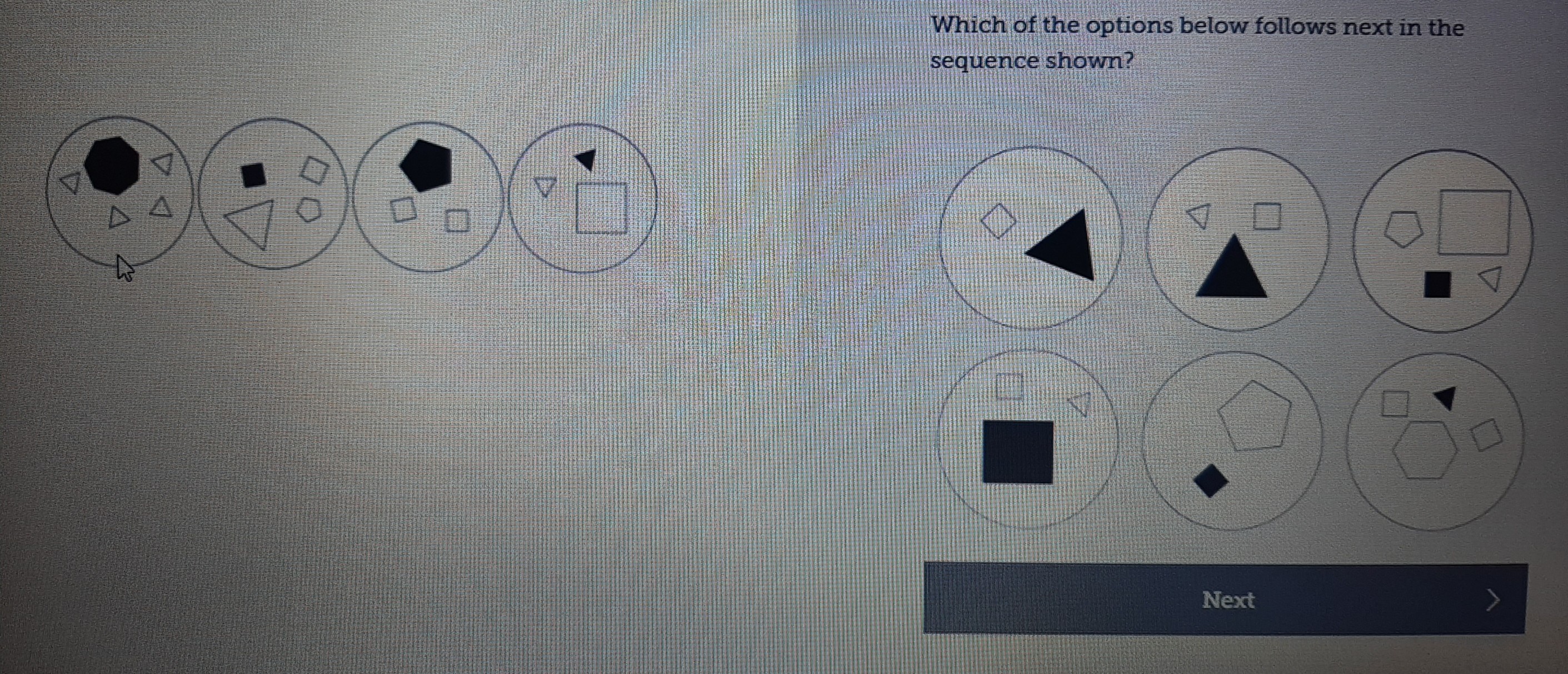 Solved Which Of The Options Below Follows Next In The Chegg