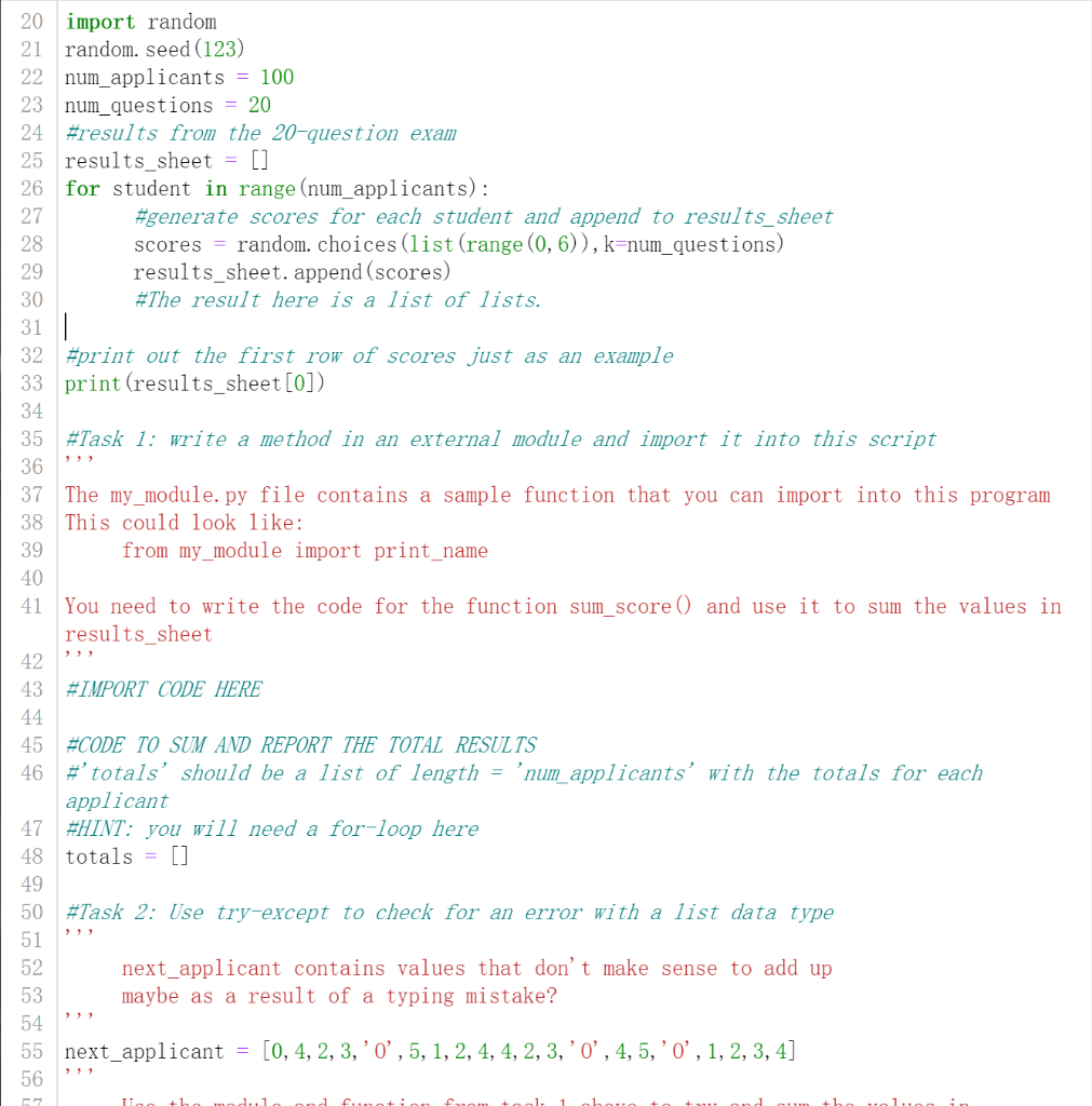 Solved #Task 2: Use try-except to check for an error with a | Chegg.com