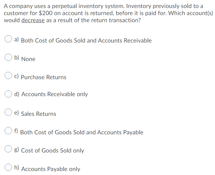 Solved A Company Uses A Perpetual Inventory System. | Chegg.com