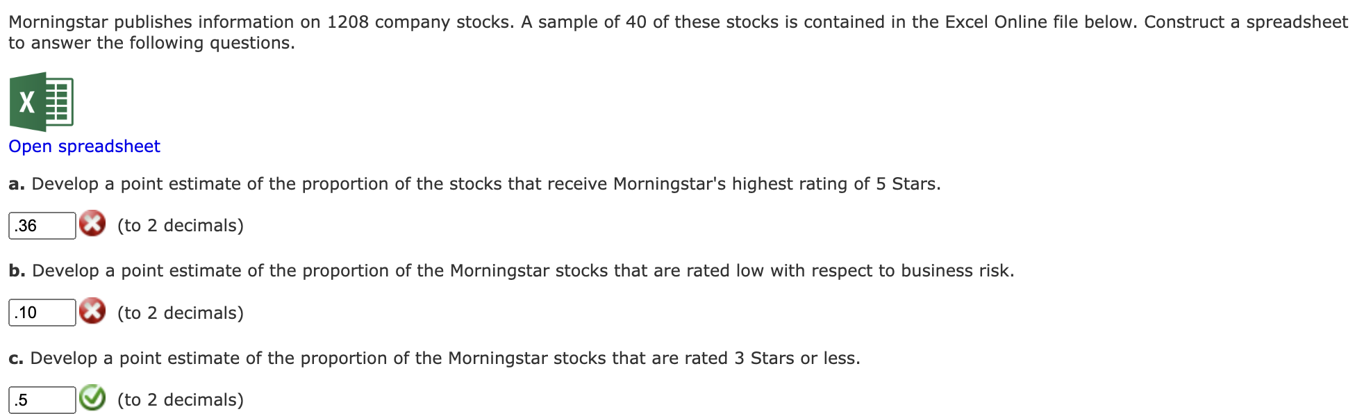 Solved Morningstar Publishes Information On 1208 Company | Chegg.com