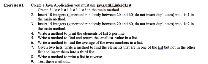 Solved Exercise #1. Create a Java Application you must use | Chegg.com