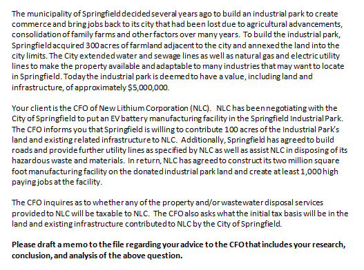 Solved HW A municipality with diversified industrial and