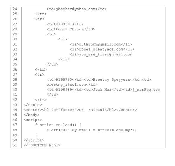 Solved Question 1: The HTML file in Figure 1 should display | Chegg.com