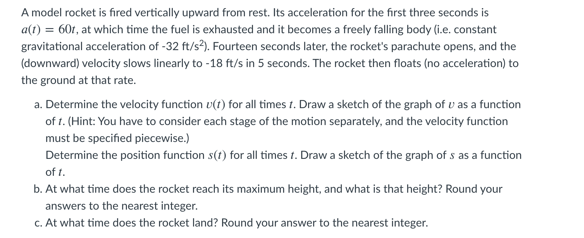 Solved A model rocket is fired vertically upward from rest. | Chegg.com