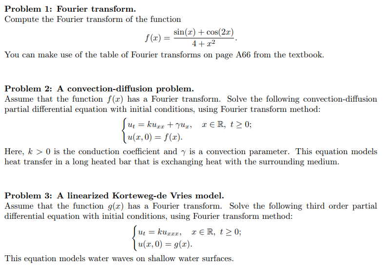 Please Help, I Can't Solve These Fourier Transforms | Chegg.com