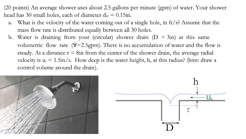 Solved 20 Points An Average Shower Uses About 25 Gallons