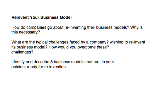 Solved Reinvent Your Business Model How Do Companies Go | Chegg.com