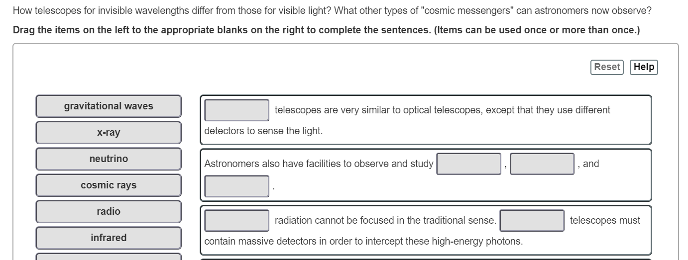 Solved How telescopes for invisible wavelengths differ from