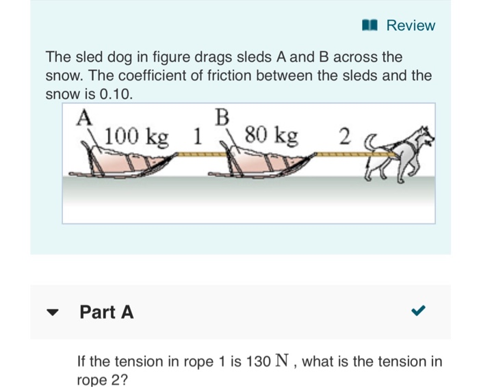 Solved Review The Sled Dog In Figure Drags Sleds A And B | Chegg.com