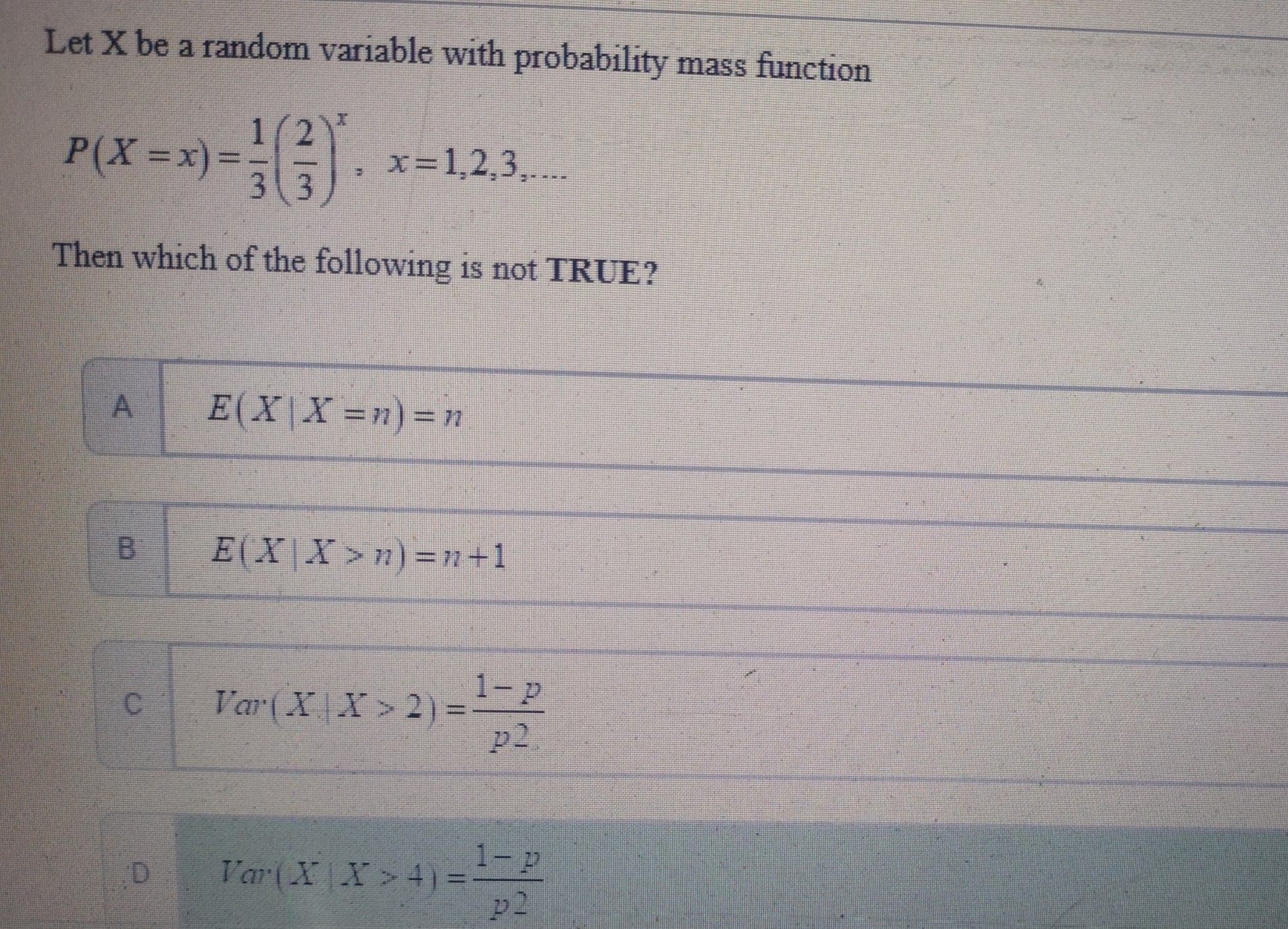 Solved Let X be a random variable with probability mass | Chegg.com