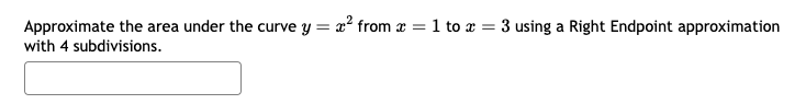 Solved Approximate the area under the curve y=x2 from x=1 to | Chegg.com