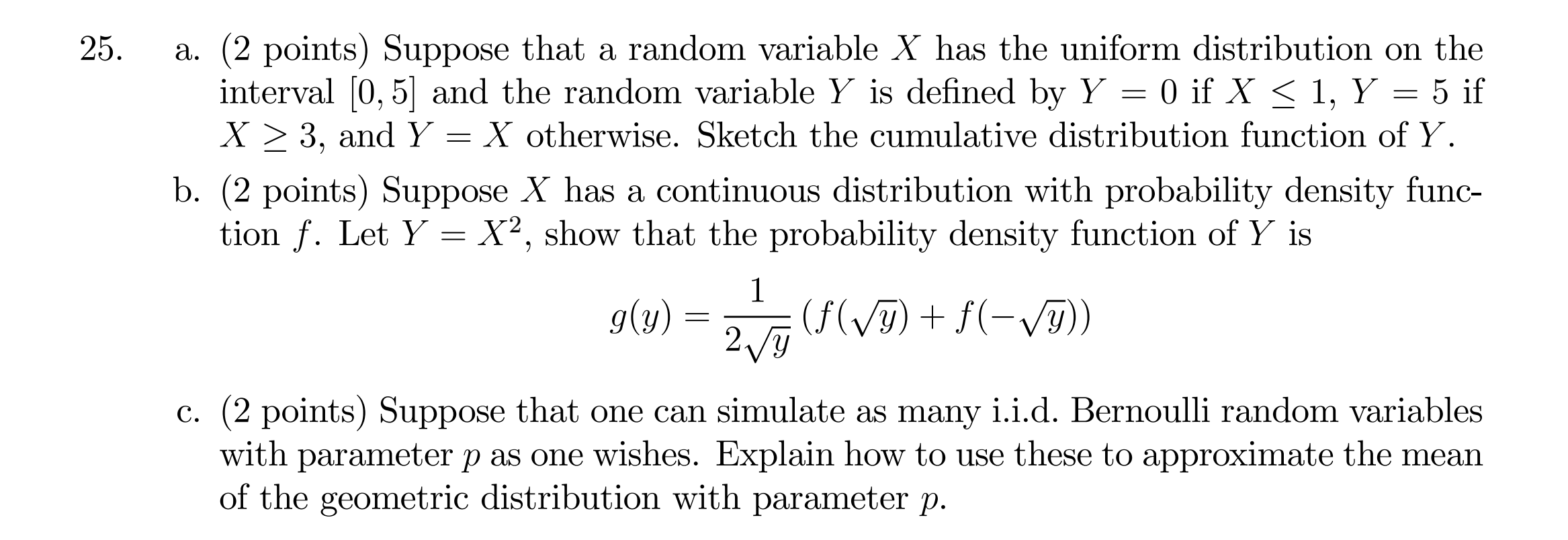 Solved 25 A 2 Points Suppose That A Random Variable X 5488