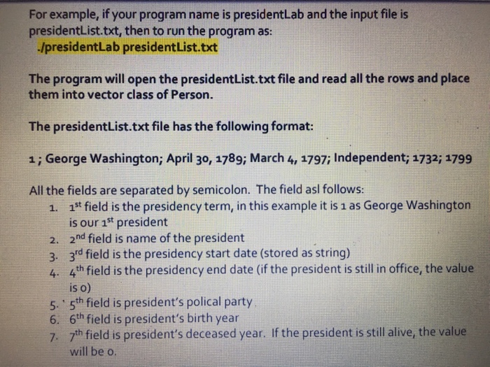 Solved Write a program read a input file and store the | Chegg.com
