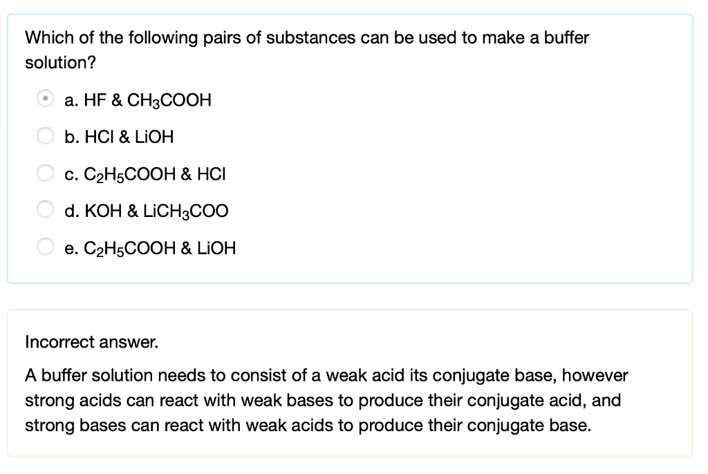 Solved Which Of The Following Pairs Of Substances Can Be