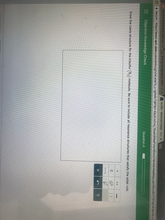 draw the lewis structure for the trisulfur xelaeetse