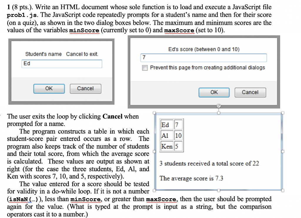 Solved hello working on a program and I am new to javascript | Chegg.com