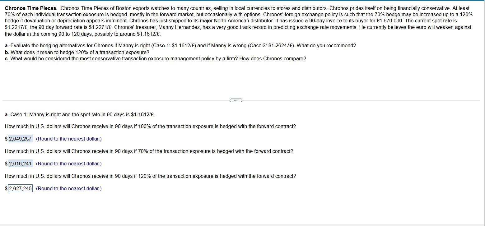 Solved Chronos Time Pieces. Chronos Time Pieces of Boston