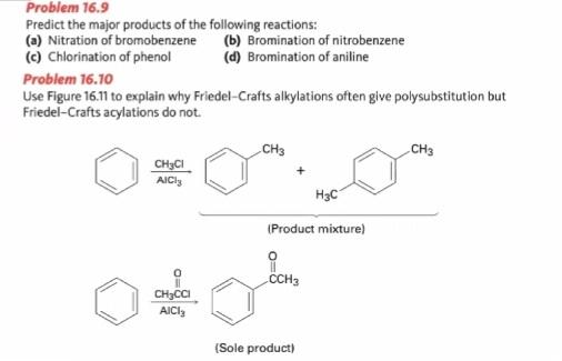 Predict the major products of the following reactions:
(a) Nitration of bromobenzene
(b) Bromination of nitrobenzene
(c) Chlo