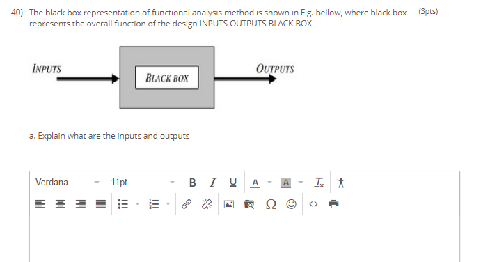 Solved 40) The black box representation of functional | Chegg.com