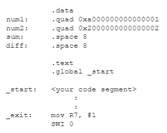 Solved Given the following code: Using ARM Assembly coding, | Chegg.com