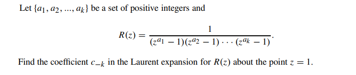 Let {a1 A2 Ak } Be A Set Of Positive Integers