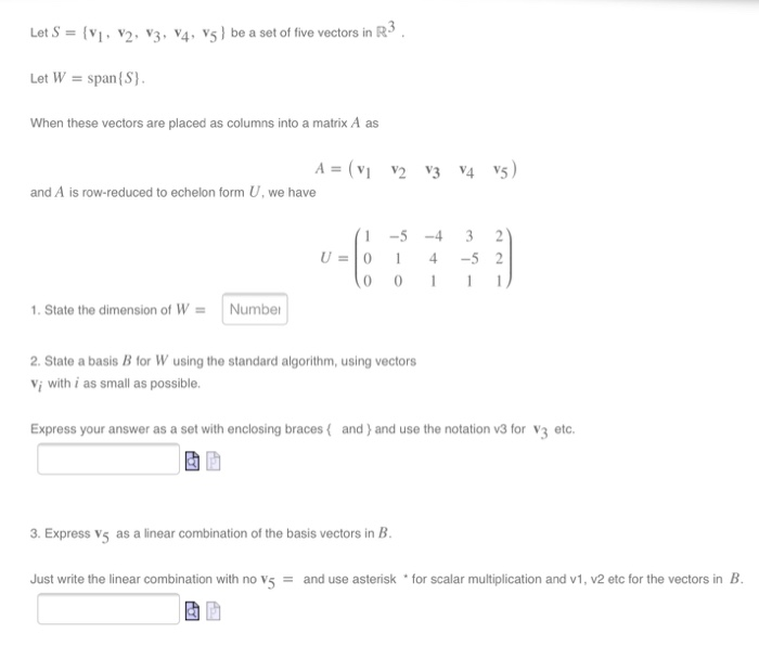 Solved LetS-(v 2- v3- V4- v5 ) be a set of five vectors in R | Chegg.com