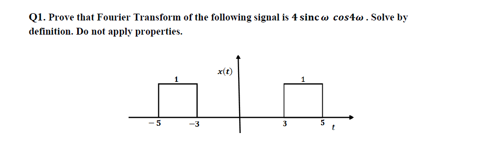 Solved Q1. Prove that Fourier Transform of the following | Chegg.com