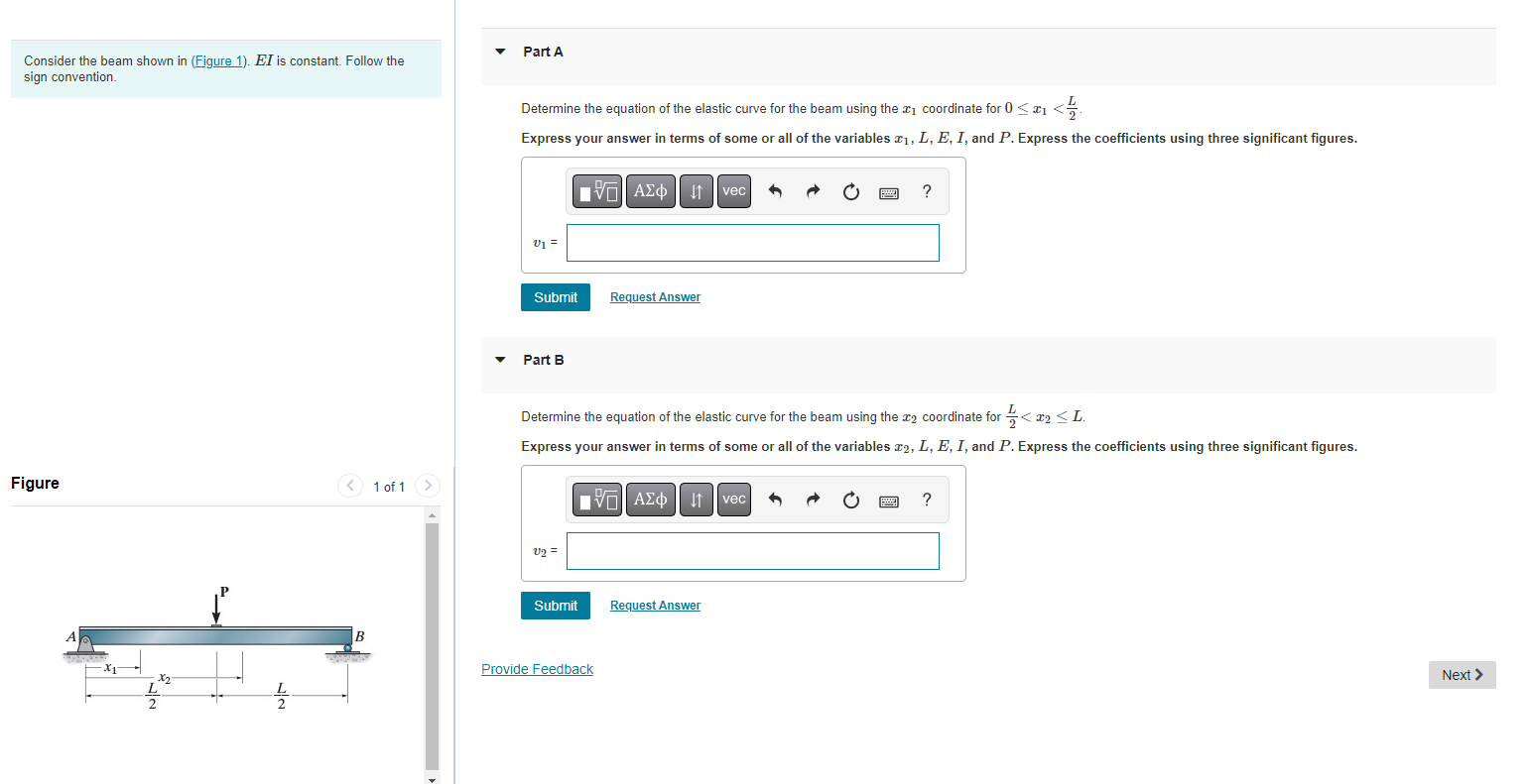 Solved Consider the beam shown in (Figure 1). EI is | Chegg.com