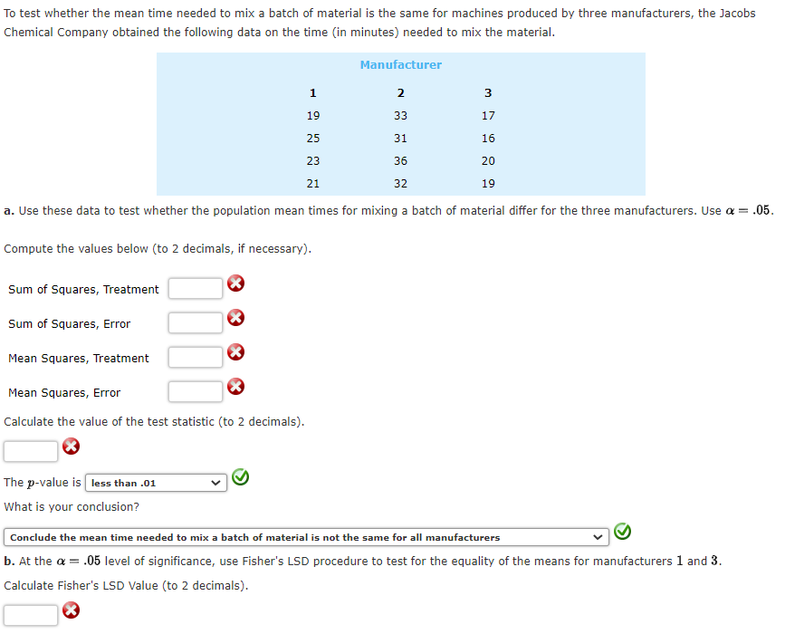 Solved The Calculations For A Factorial Experiment Involving | Chegg.com