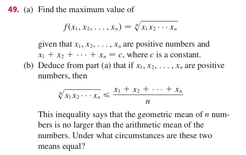 Solved 49. (a) Find the maximum value of given that | Chegg.com