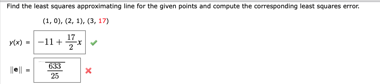 Solved Find the least squares approximating line for the | Chegg.com