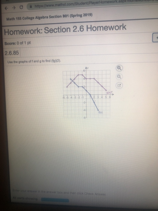 Solved Math 155 College Algebra Section B01 (Spring 2019) | Chegg.com