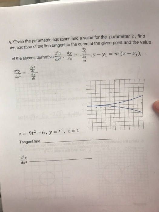 Solved Given the parametric equations and a value for the | Chegg.com