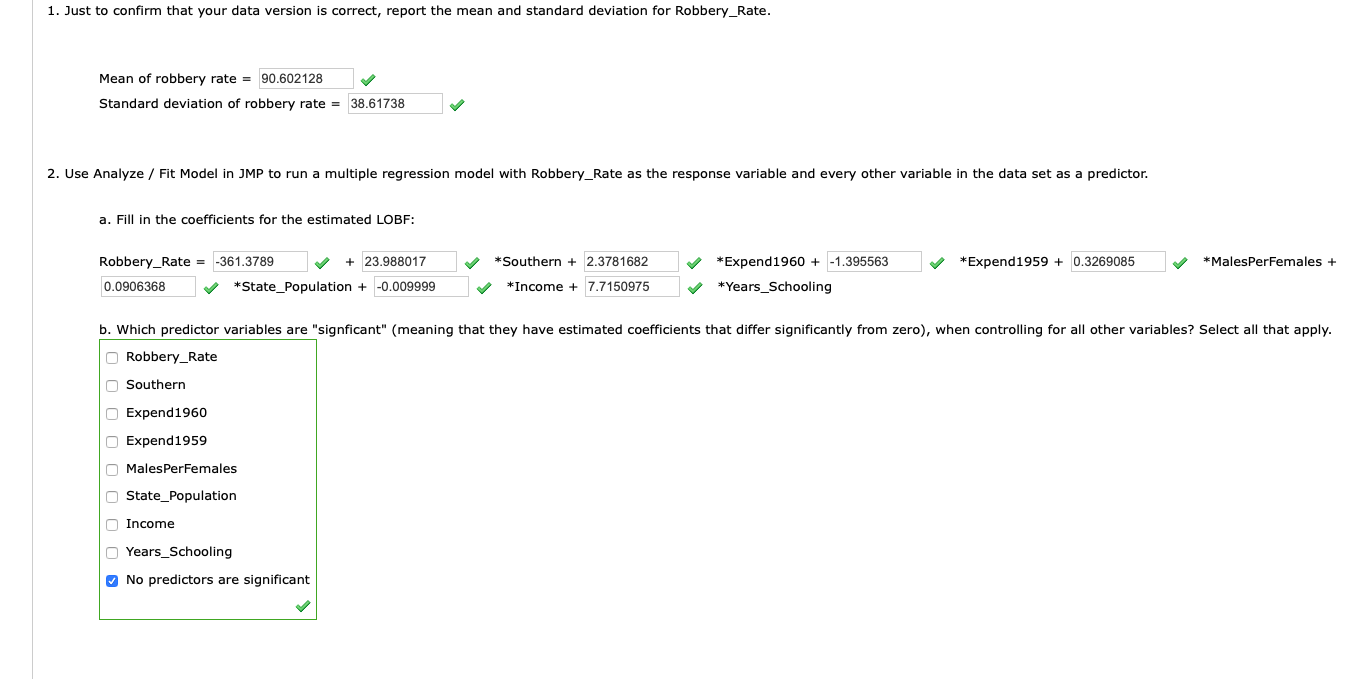 Solved G Using The Model In Part A The Predicted Robbery Chegg