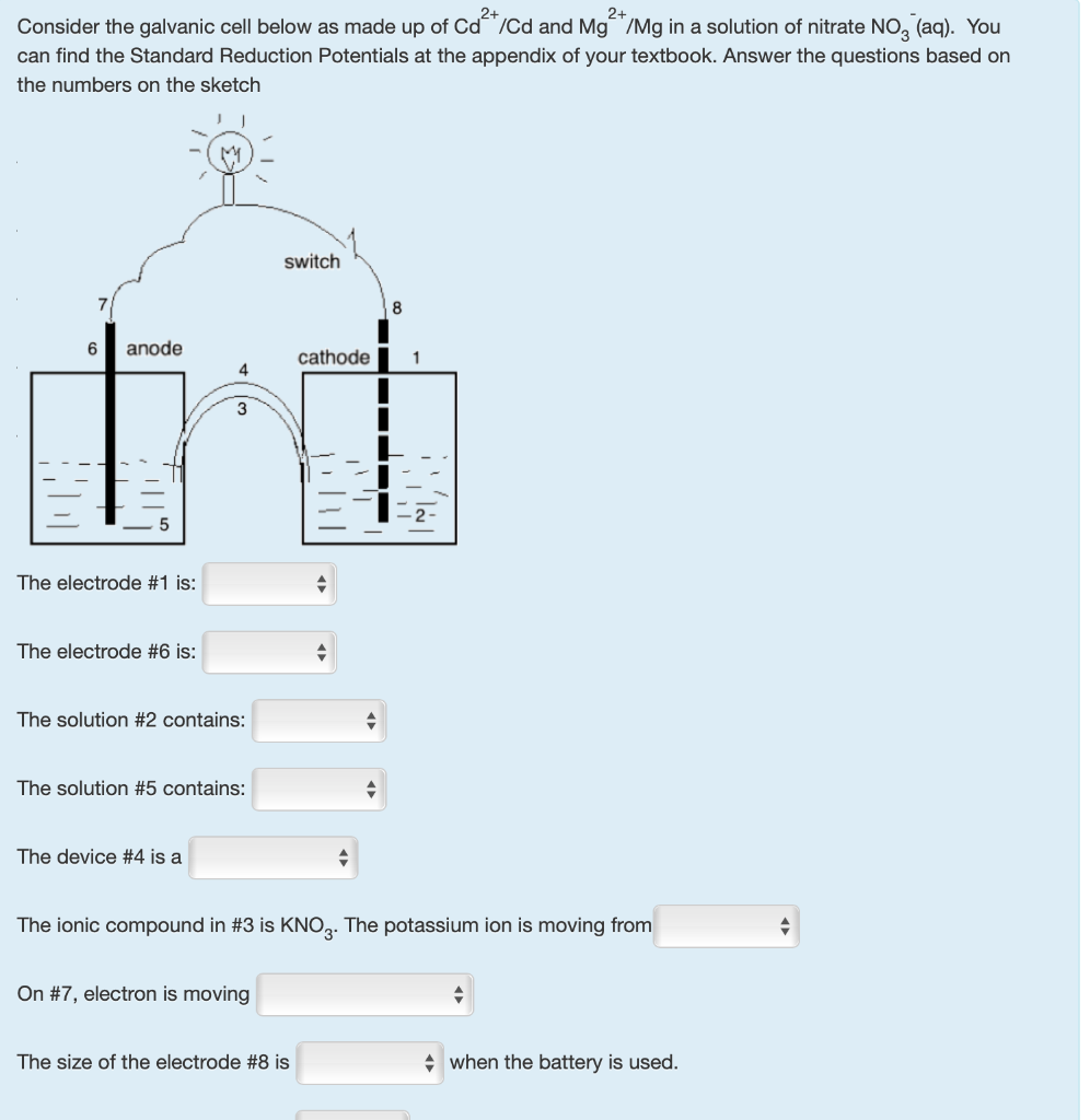 Solved Consider the galvanic cell below as made up of Cd | Chegg.com