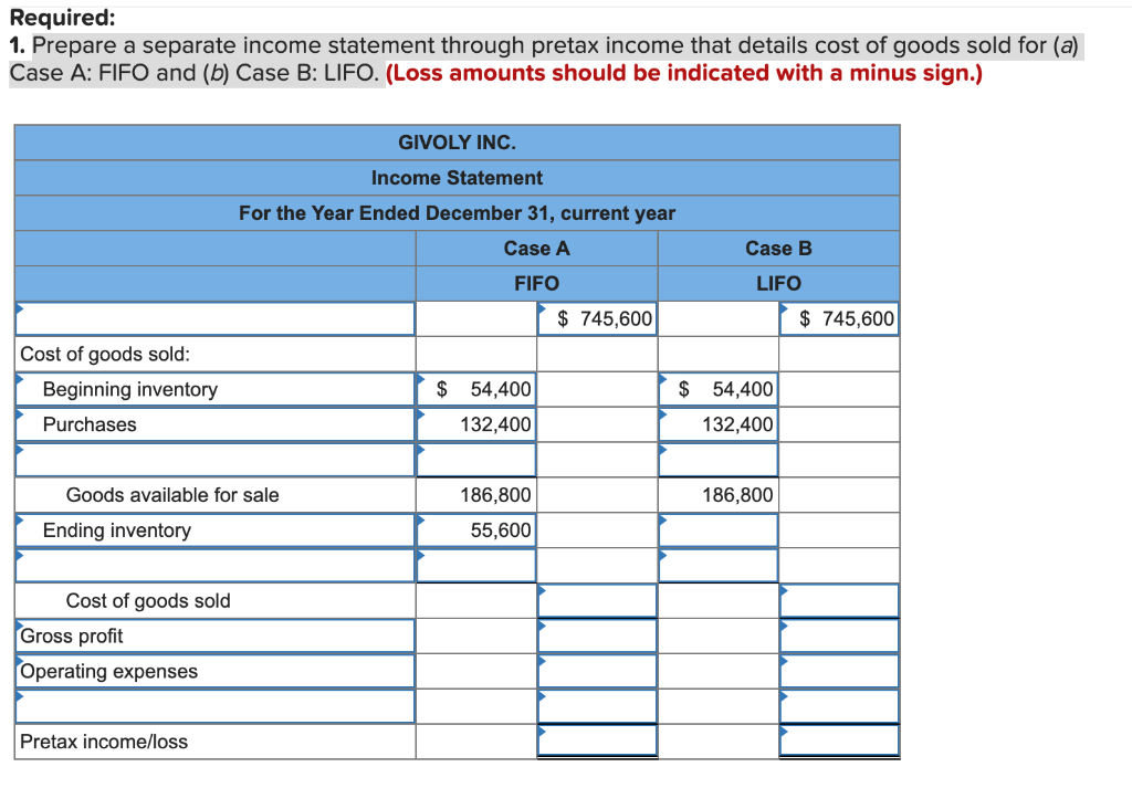 Solved 1. Prepare A Separate Income Statement Through Pretax | Chegg.com